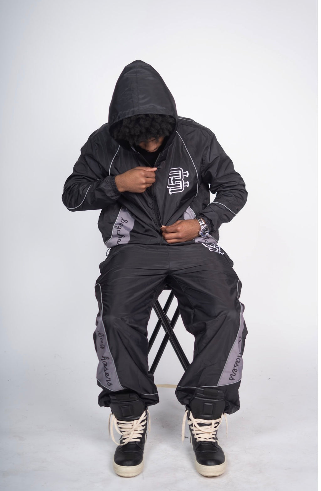 Bagchasin Windbreaker Set (BLACK)