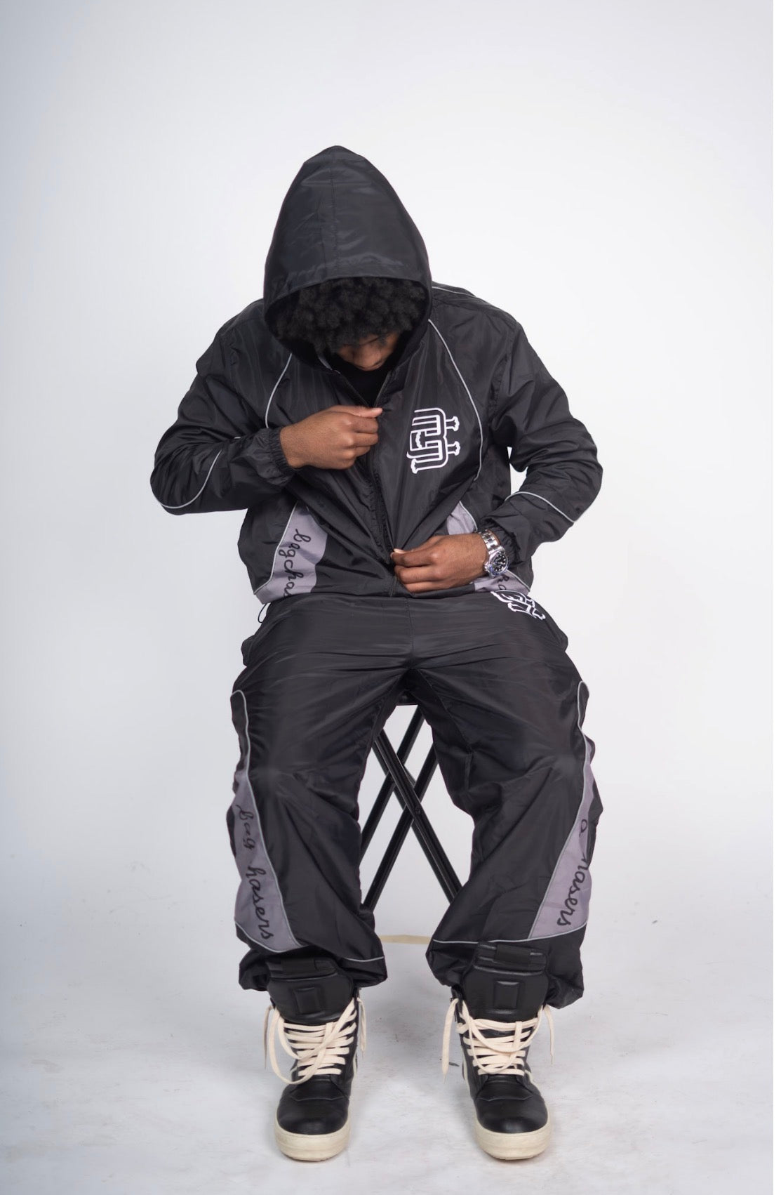 Bagchasin Windbreaker Set (BLACK)